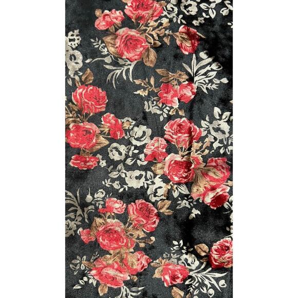 Suzanne Betro Black Floral Velvet Tunic Top Women’s Size L Whimsygoth Romantic - Picture 7 of 7